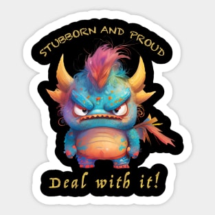 animal,stubborn,right,character,funny,cute,adorable,humorous,fun,happy,good,vibes,humor,cartoon Sticker